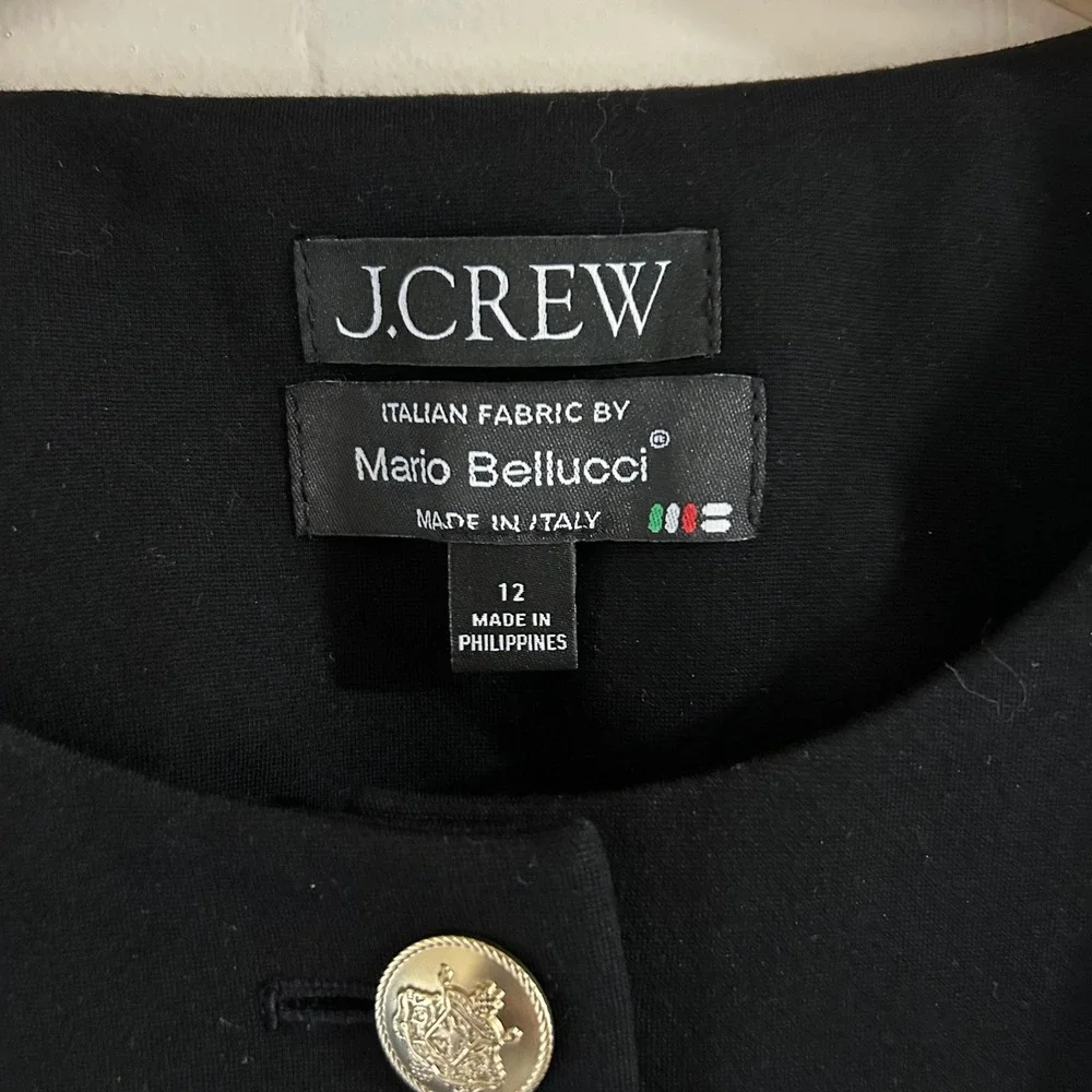 J. Crew Louisa lady jacket‎ in Italian ponte in Black sz 12